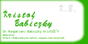 kristof babiczky business card